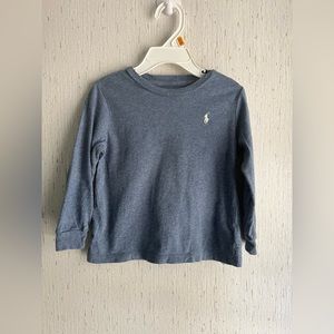 Ralph Lauren Heather Blue Long Sleeve Crew Neck T-Shirt Size 24 Months